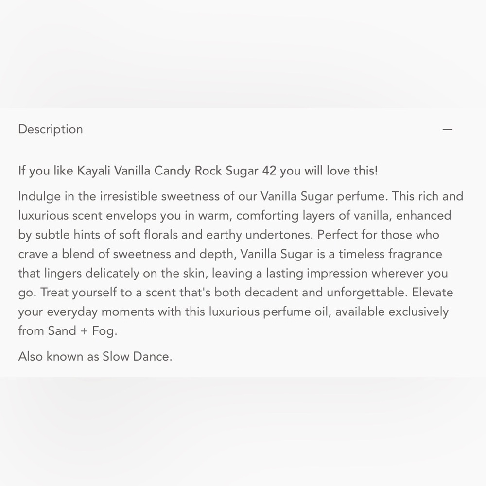 SAND + FOG Vanilla Sugar Eau de Parfum Oil - Cream - Picture 4 of 4